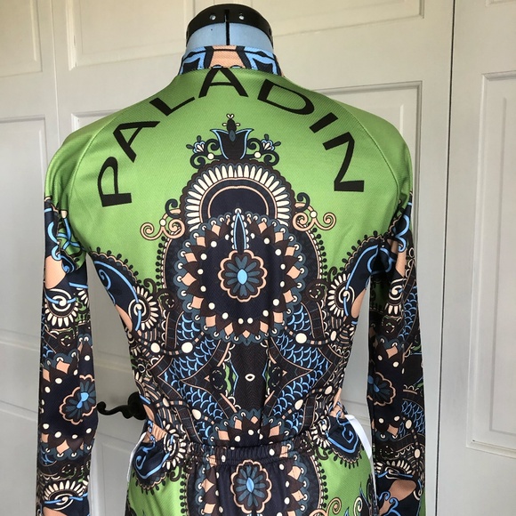 Paladin Women's Medium Green Mandala Full Zip Cycling Jersey - Picture 4 of 6
